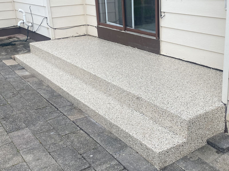 concrete coated patio steps